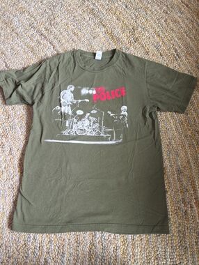 Vintage Police Olive Green Graphic Concert Tee